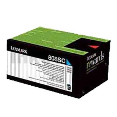 1 x Lexmark (80C8SC0) Genuine CX310 / CX410 / CX510 Cyan Standard Toner Cartridge - 2,000 pages