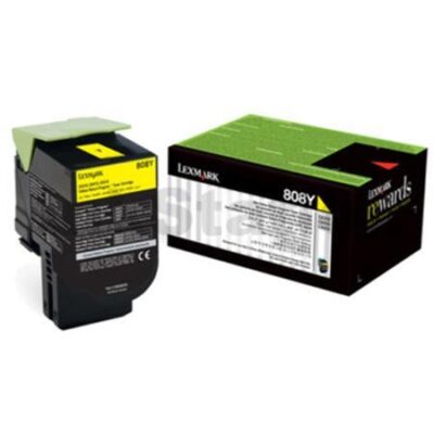 1 x Lexmark (80C80Y0) Genuine CX310 / CX410 / CX510 Yellow Toner Cartridge - 1,000 pages