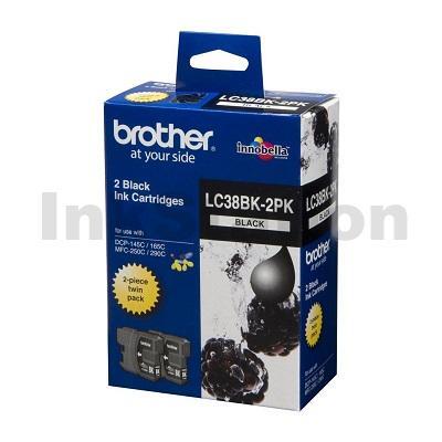 Genuine Brother LC-38BK2PK Black Twin Pack [2BK] - 300 Pages each