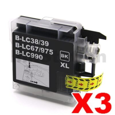 3 x Brother LC-39BK Compatible Black(High-Capacity) - 300 pages