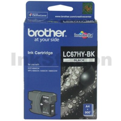 Genuine Brother LC-67HYBK High Yield Black Ink Cartridge - 900 pages