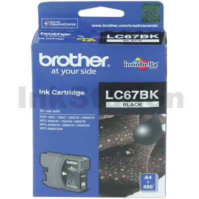 Genuine Brother LC-67BK Black Ink Cartridge - 450 pages