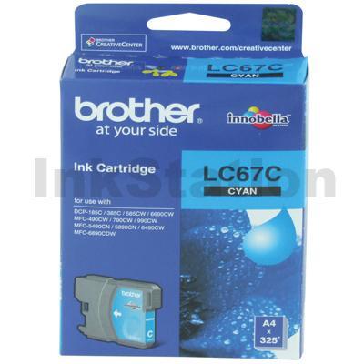Genuine Brother LC-67C Cyan Ink Cartridge - 325 pages