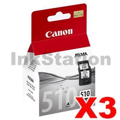 3 x Canon PG-510 Black Genuine InkJet Cartridge - 220 pages