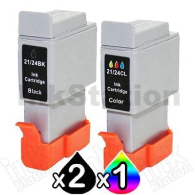 3 Pack Canon BCI-24BK BCI-24C Compatible Value Pack [2BK,1C]