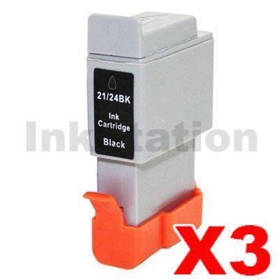 3 x Canon BCI-24 Black Compatible Ink Cartridges