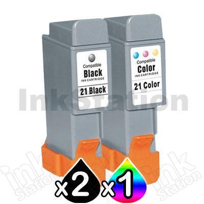 3 Pack Canon BCI-21BK BCI-21C InkStation Compatible Value Pack [2BK,1C]