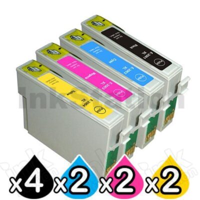 10 Pack Epson 200XL (C13T201192-C13T201492) Compatible High Yield Inkjet Cartridges [4BK,2C,2M,2Y]