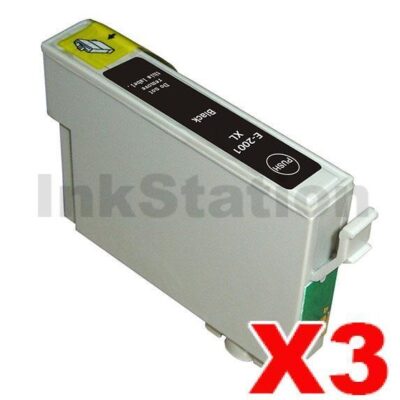 3 x Epson 200XL (C13T201192) Compatible Black High Yield Inkjet Cartridge - 500 pages