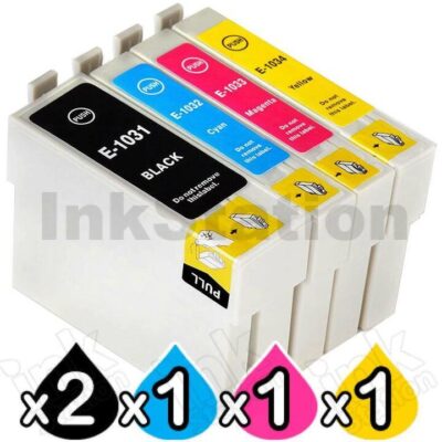 5-Pack Epson 103 T1031-T1034 Compatible High Yield Ink Cartridges [2BK,1C,1M,1Y]