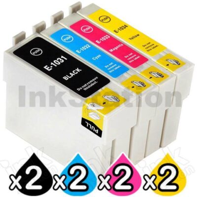 8-Pack Epson 103 T1031-T1034 Compatible High Yield Ink Cartridges [2BK,2C,2M,2Y]