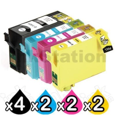 10 Pack Epson 140 (T1401-T1404) Compatible High Yield Inkjet Cartridges [4BK,2C,2M,2Y]