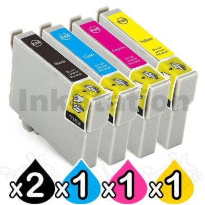 5 Pack Compatible Epson T0751-T0754 Ink Cartridge series [2BK,1C,1M,1Y]