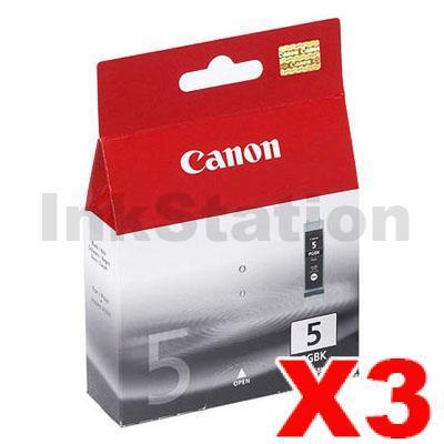 3 x Genuine Canon PGI-5BK Black Inkjet Cartridge