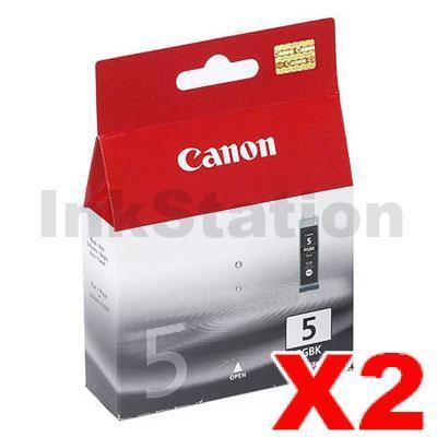 2 x Genuine Canon PGI-5BK Black Inkjet Cartridge