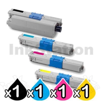 4 Pack OKI Compatible C310DN / C330DN / MC361 / MC362DN / C331DN Toner Cartridges (44469805-44469755)