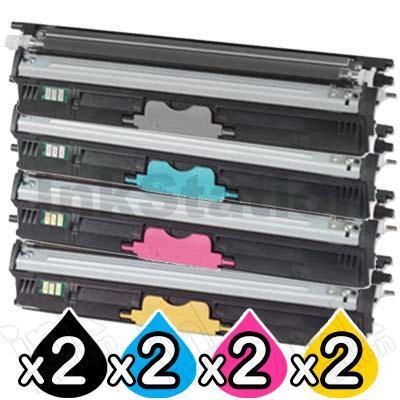 2 sets of 4 Pack OKI C110/C130n Compatible Toner Cartridges (44250705-44250708)