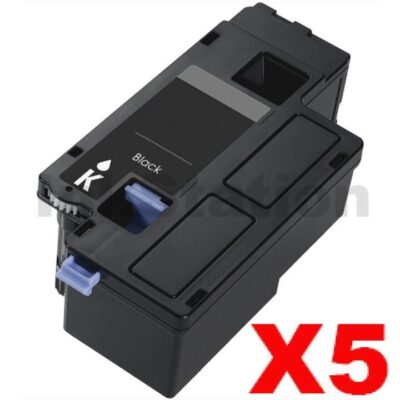 5 x Dell C1660 / C1660w Compatible Black Toner Cartridge - 1,250 pages