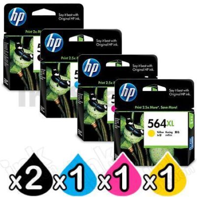 5 Pack HP 564XL Genuine Inkjet Cartridges CN684WA+CB323WA-CB325WA [2BK,1C,1M,1Y]