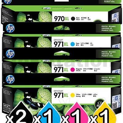 5 Pack HP 970XL + 971XL Genuine High Yield Inkjet Cartridges CN625AA-CN628AA  [2BK,1C,1M,1Y]