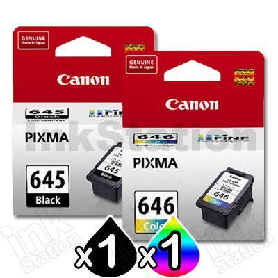 2-Pack Canon PG-645, CL-646 [Black + Colour] Genuine Ink Combo