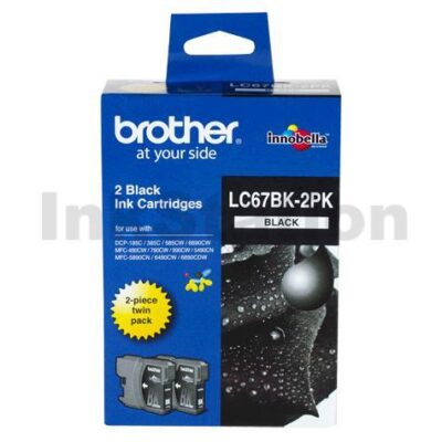 Genuine Brother LC-67BK2PK Black Twin Pack [2BK] - 450 Pages each