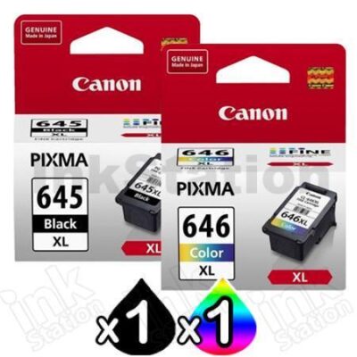 2-Pack Canon PG-645XL, CL-646XL Genuine [1Black + 1Colour] High Yield Ink Combo