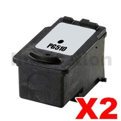 2 x Canon PG-510 Black Compatible InkJet Cartridge - 220 pages