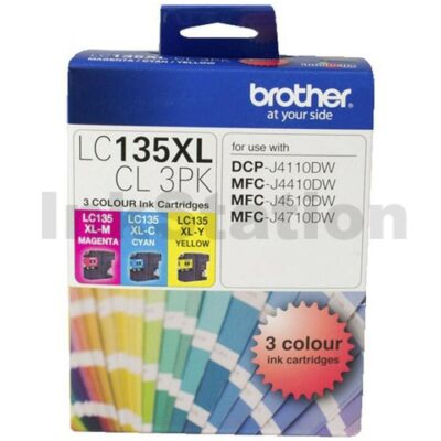 Genuine Brother LC-135XLCL3PK High Yield Colour Pack [C+M+Y] - 1,200 Pages each