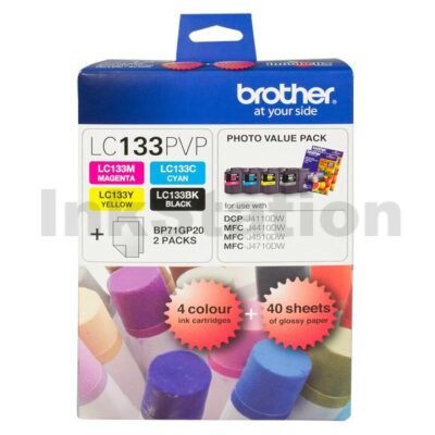 Genuine Brother LC-133PVP Photo Value Pack [BK+C+M+Y+Photo Paper]