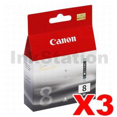 3 x Genuine Canon CLI-8BK Photo Black Inkjet Cartridge