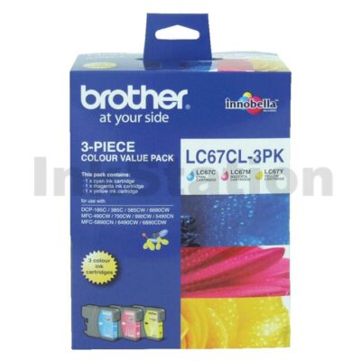 Genuine Brother LC-67CL3PK Colour Pack [C+M+Y] - 325  Pages each