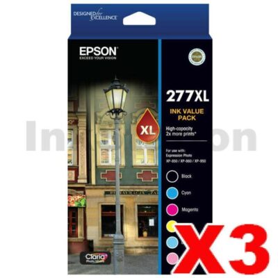 3 x Epson 277XL (C13T278892) Genuine High Yield Inkjet Value Pack [3BK,3C,3M,3Y,3LC,3LM]