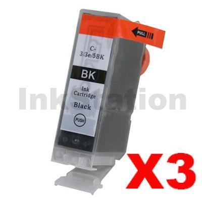 3 x Compatible Canon BCI-3eBK Black Ink Cartridge