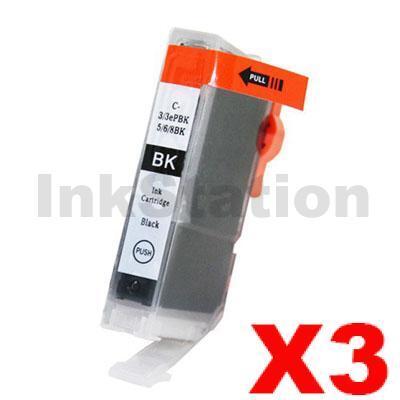 3 x Compatible Canon BCI-6BK Black Ink Cartridge