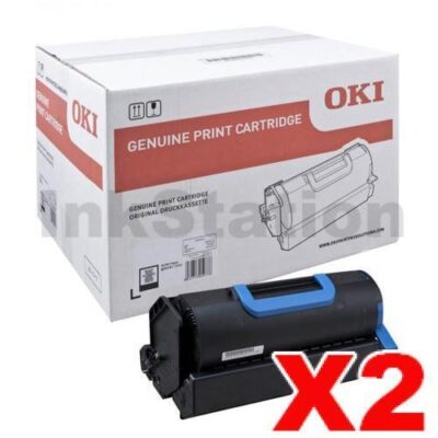 2 x OKI Genuine B731 MB770 Black Toner Cartridge High Yield - 36,000 pages (45439003)