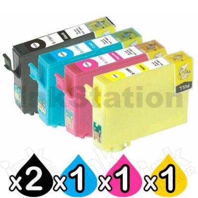 5-Pack Compatible Epson 138 T1381-T1384 Inkjet Cartridges [2BK,1C,1M,1Y]