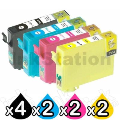 10-Pack Compatible Epson 138 T1381-T1384 Inkjet Cartridges [4BK,2C,2M,2Y]