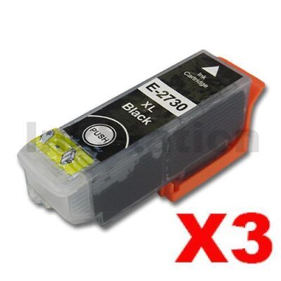 3 x Epson 273XL Compatible Black High Yield Ink Cartridge [C13T274192] - 500 pages