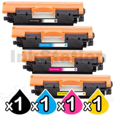 4 Pack HP CF350A-CF353A (130A) Compatible Toner Cartridges [1BK,1C,1M,1Y]