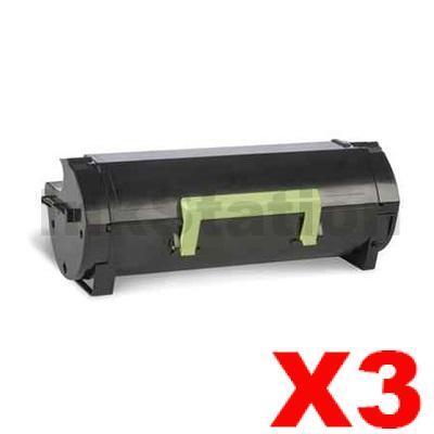 3 x Lexmark 603H (60F3H00) Compatible MX310 / MX410 / MX511 / MX611 Black High Yield Toner Cartridge - 10,000 pages