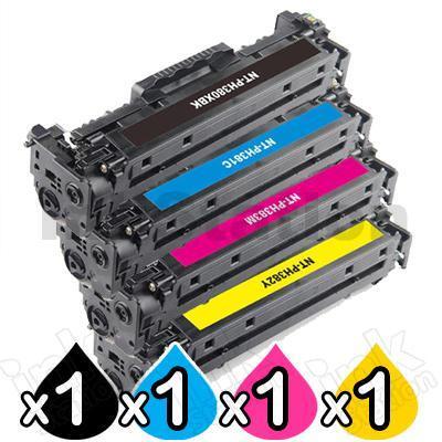 4 Pack HP CF380X-CF383A (312X/312A) Compatible High Yield Toner Cartridges [1BK,1C,1M,1Y]