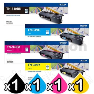 4-Pack Genuine Brother TN-349 Toner Combo [1BK,1C,1M,1Y]