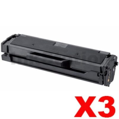 3 x Samsung SLM2020, SLM2070 (MLT-D111S) Compatible Black Toner Cartridge SU812A - 1,000 pages