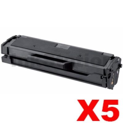 5 x Samsung SLM2020, SLM2070 (MLT-D111S) Compatible Black Toner Cartridge SU812A - 1,000 pages