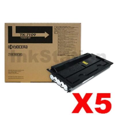 5 x Genuine Kyocera TK-7109 Black Toner TASKalfa 3010I - 20,000 Pages