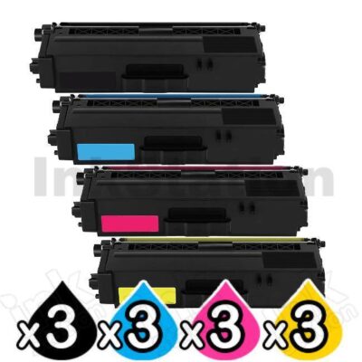 3 sets of 4-Pack Compatible Brother TN-346 High Yield Toner Combo [3BK,3C,3M,3Y]