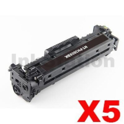 5 x HP CF380X (312X) Compatible Black High Yield Toner Cartridge - 4,400 Pages