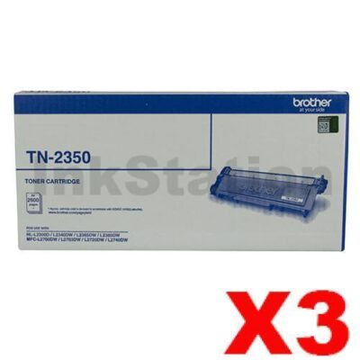 3 x Brother TN-2350 Genuine Toner Cartridge - 2,600 pages