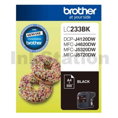 Genuine Brother LC-233BK Black Ink Cartridge - 550 pages